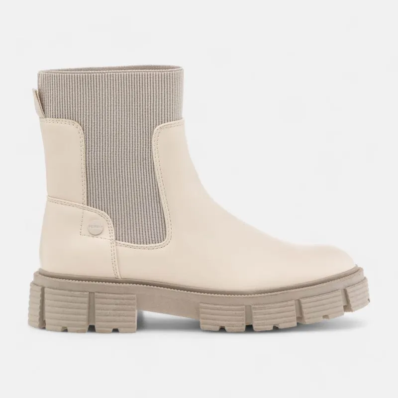 Boots chelsea Femme beige